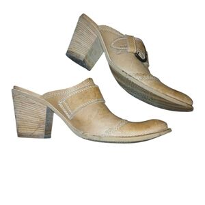 Tan Leather Buckle Shoes